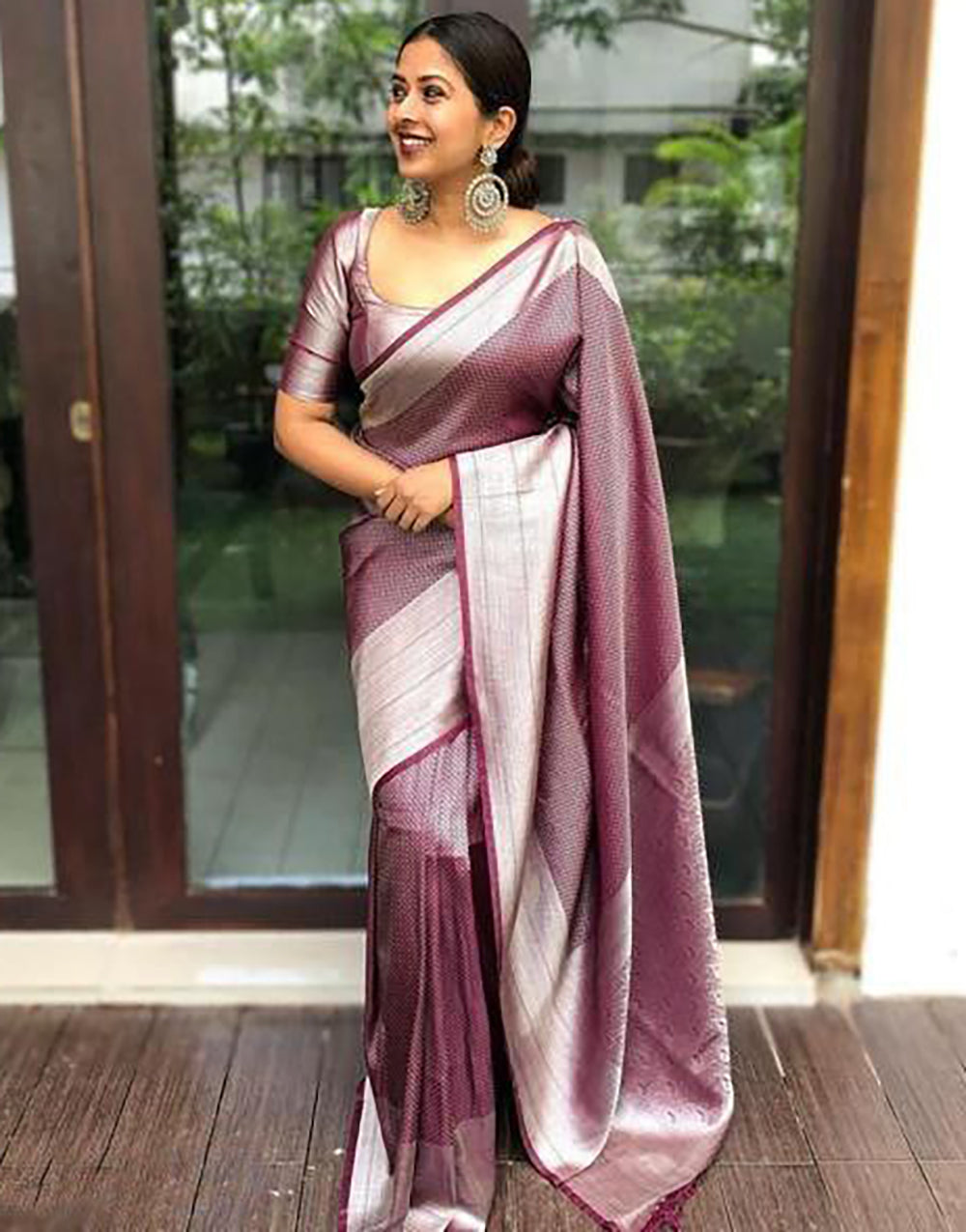 Latest Maroon Colour Soft Silk Saree With Fancy Blouse