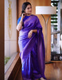 Latest Purple Colour Soft Silk Saree With Blouse