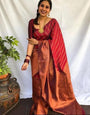 Fancy Maroon Colour Soft Silk Saree With Blouse