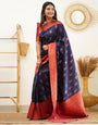 Purple Copper Zari Saree With Jaquard Border Blouse