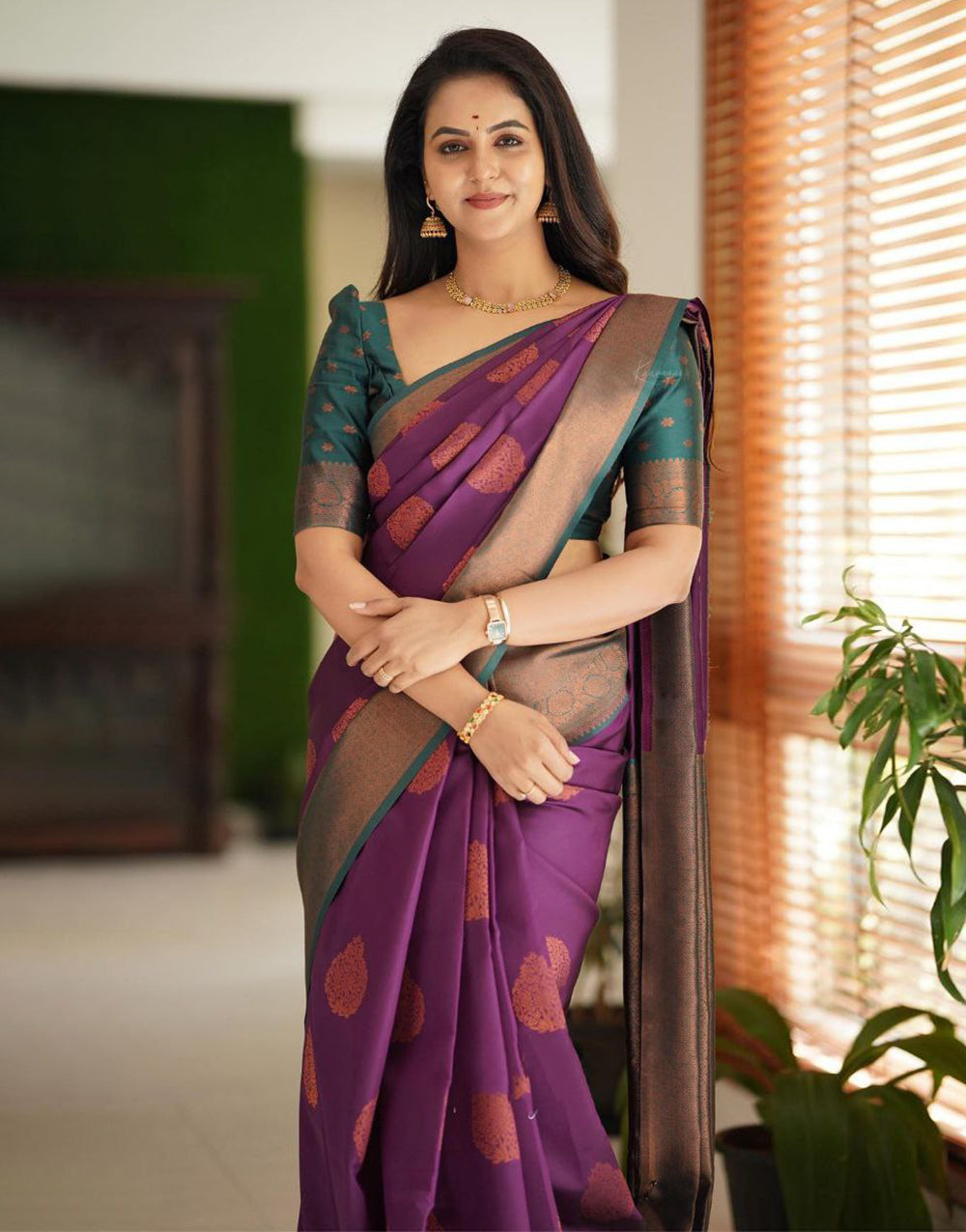 New Purple Colour Soft Silk Saree With Blouse – Sareewave