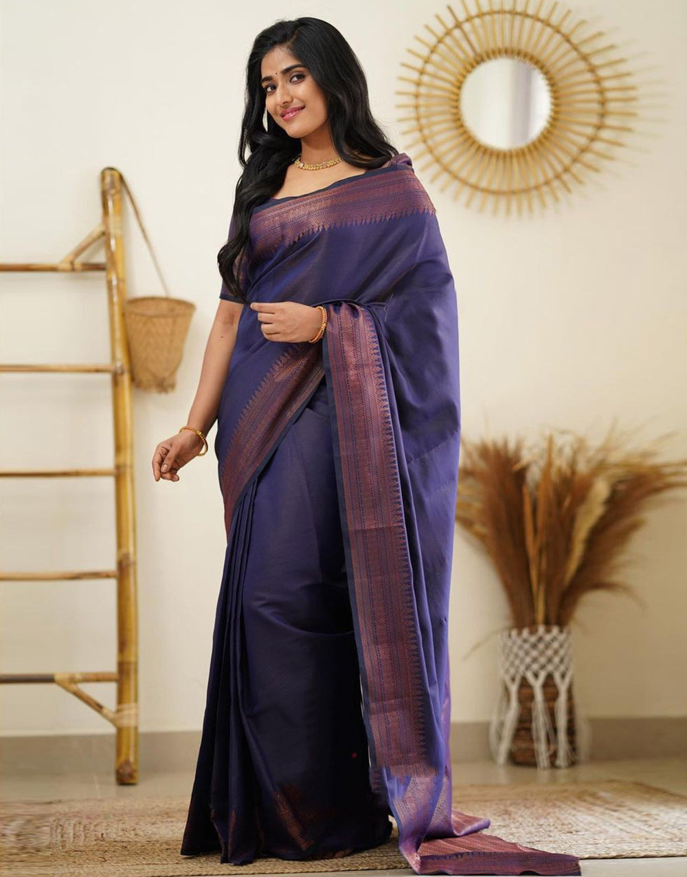Shine Purple Soft Silk Saree With Beautiful Pallu