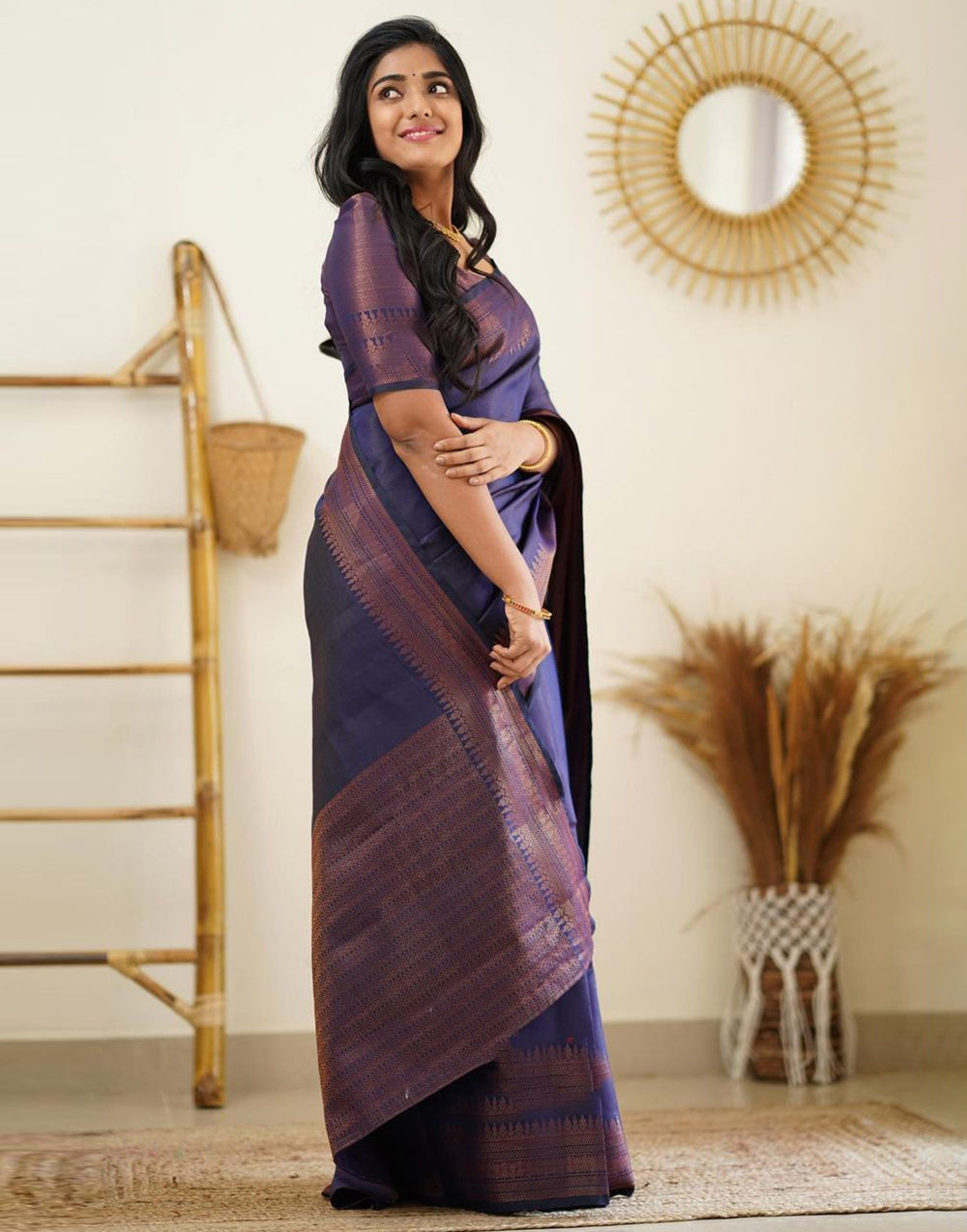 Shine Purple Soft Silk Saree With Beautiful Pallu