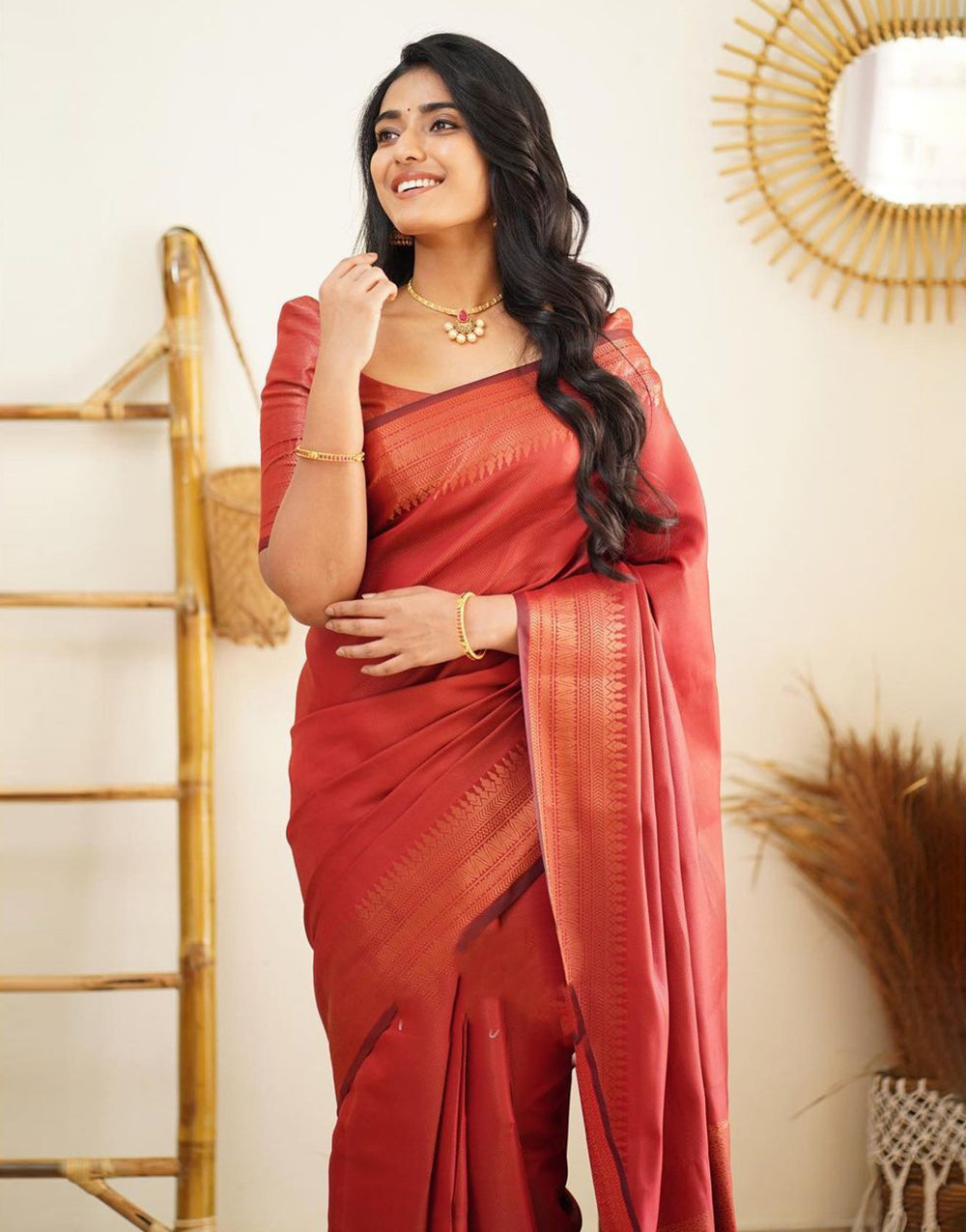 Shine Hot Red Soft Silk Saree With Beautiful Pallu