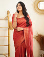 Shine Hot Red Soft Silk Saree With Beautiful Pallu