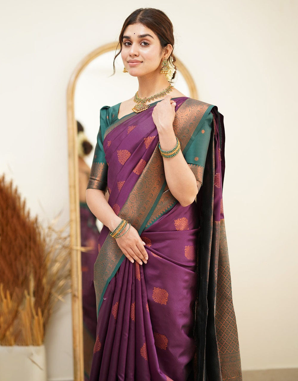 Purple Colour Soft Silk Saree With Rich Pallu