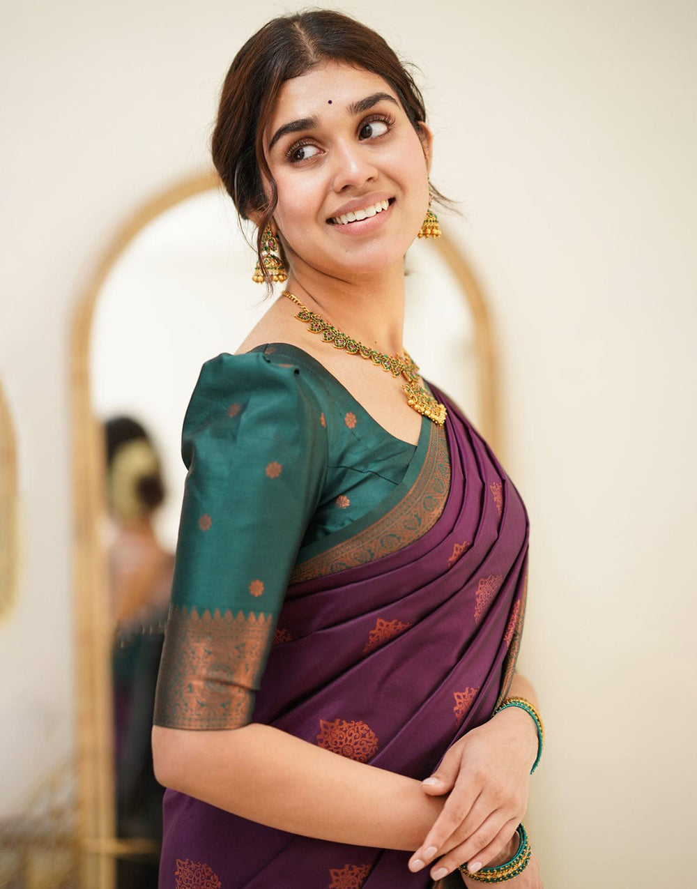 Purple Colour Soft Silk Saree With Rich Pallu