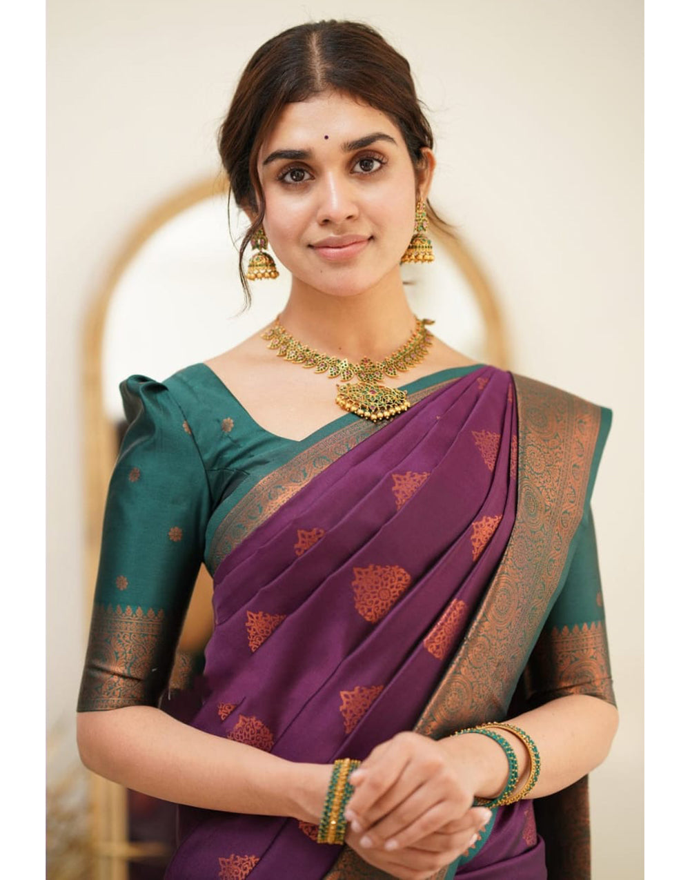 Purple Colour Soft Silk Saree With Rich Pallu