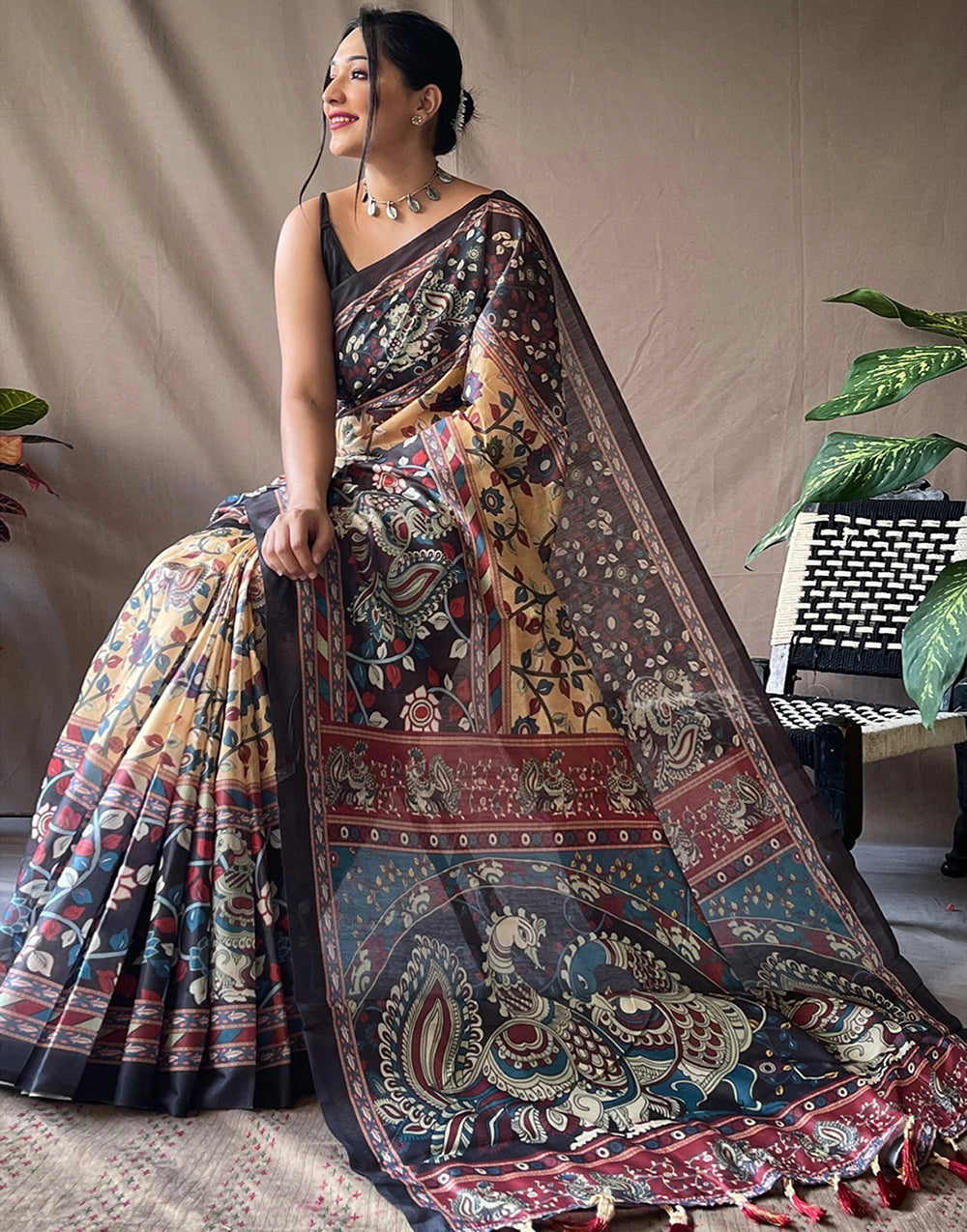 Multi Color Soft Cotton Printed Saree