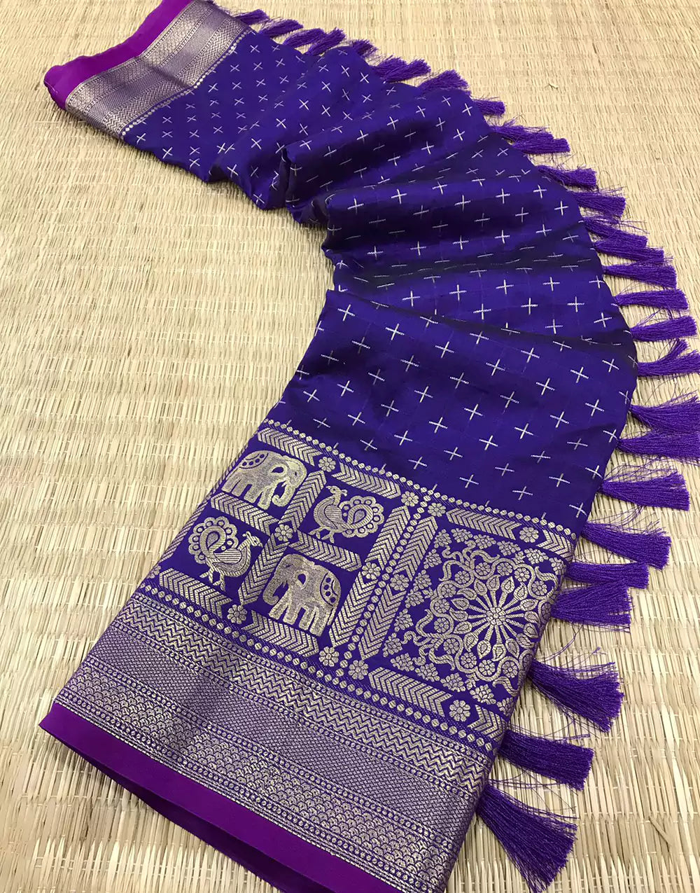 Blue Soft Silk Saree With Zari Weaving