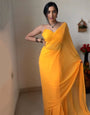 Yellow Georgette Ready To Wear Saree