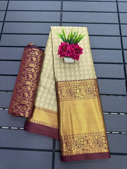 Cotton Silk Kanjivaram  Ready To Wear Saree
