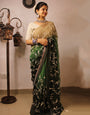 Green Georgette With Sequence & Embroidery Saree & Stitched Blouse