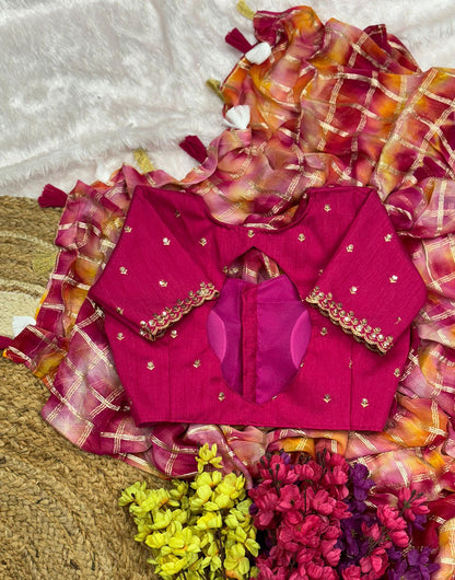 Pink Viscose Georgette Saree With Weaving Work