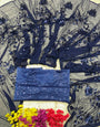 Navy Blue Georgette Saree Embroidery Work