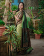 Green Banarasi Silk Saree With Zari Weaving Work