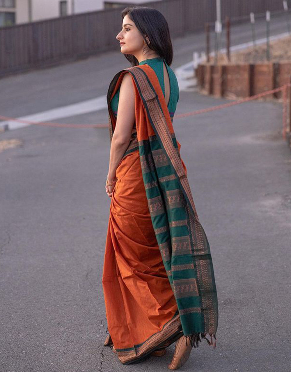 Orange Banarasi Soft Silk Saree With Zari Weaving Work