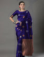 Royal Blue Banarasi Silk Saree With Weaving Work