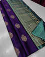 Wine Banarasi Soft Silk Saree With Weaving Work