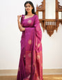 Magenta Pink Banarasi Silk Saree With Weaving work