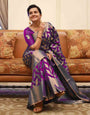 Magenta Kanjivaram Silk Saree With Weaving Work