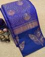 Royal Blue Kanjivaram Silk Saree With Weaving Border