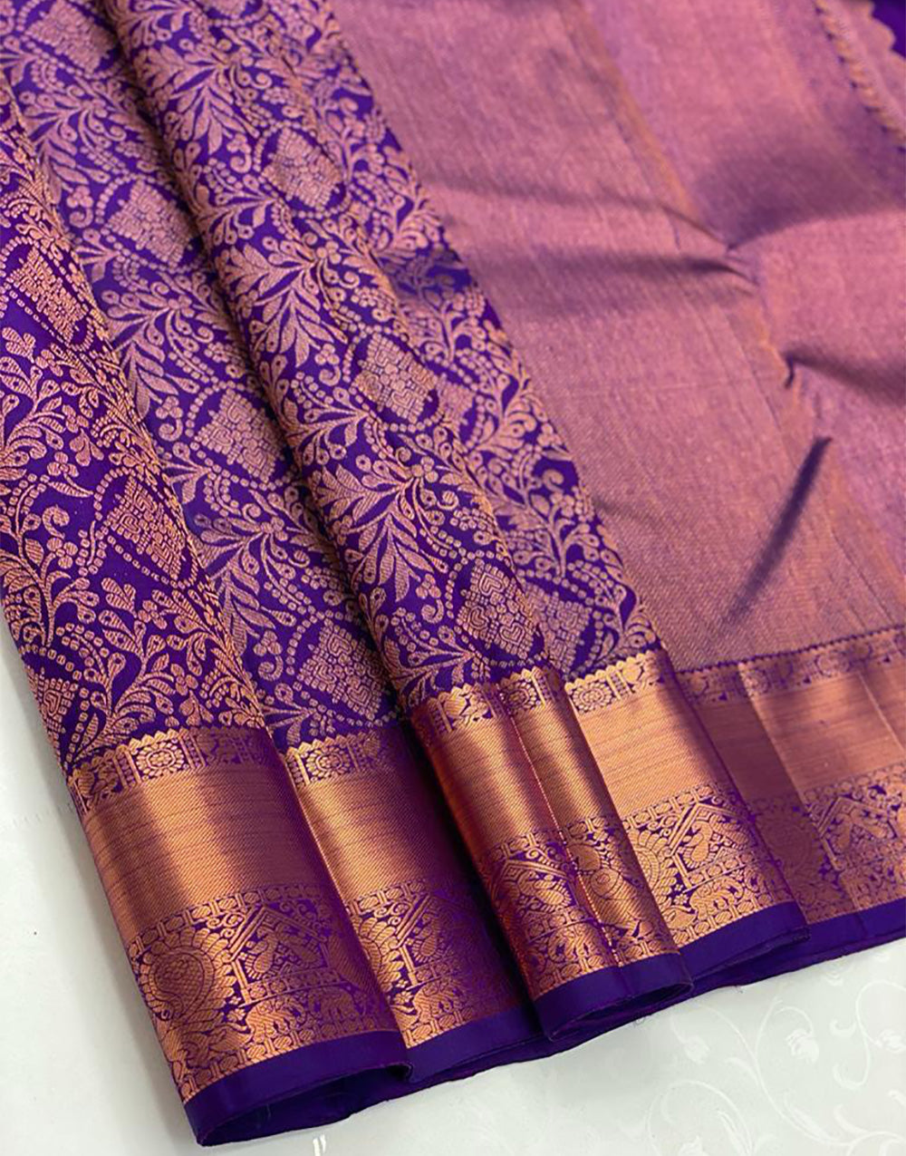 Blue Kanjivaram Silk Saree With Weaving Work