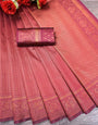 Gajari Banarasi Silk Saree With Zari Weaving Work