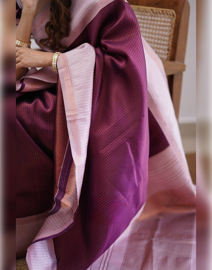 Maroon Banarasi Soft Silk Saree With Zari Weaving Work