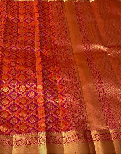 Magenta Pink Banarasi Soft Silk Saree With Zari Weaving Work