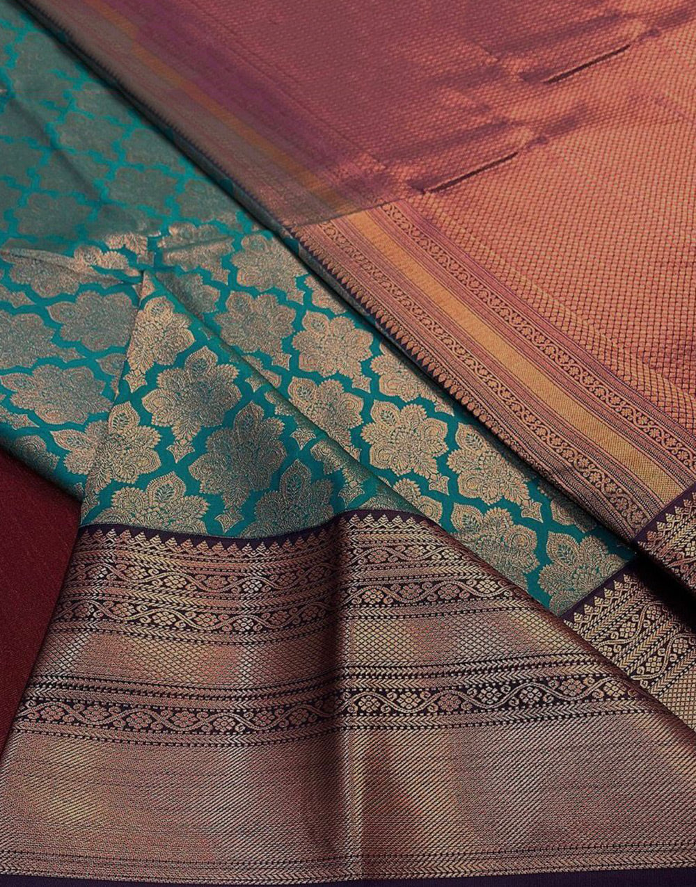 Rama Blue Banarasi Soft Silk Saree With Zari Weaving Work