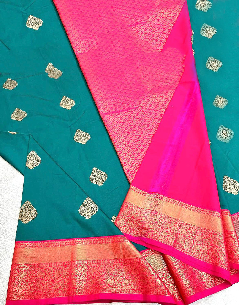 Cyan Blue Banarasi Soft Silk Saree With Zari Weaving Work