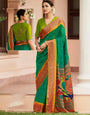 Rama Green Paithani Silk Saree With Blouse