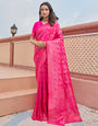 Rani Pink Kanjivaram Silk With Weaving Saree