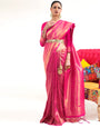 Pink Soft Kanjivaram Silk Saree With Zari Weaving Work