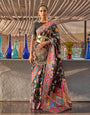 Black Kashmiri Modal Handloom Silk Silk Saree With Blouse