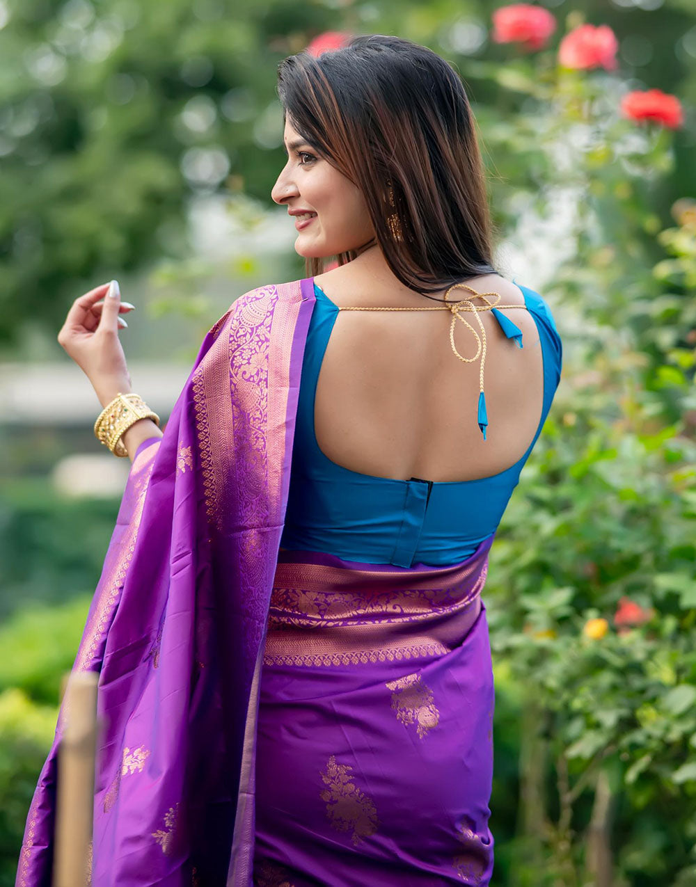 Purple Soft Banarasi Silk Saree With Zari Weaving Work