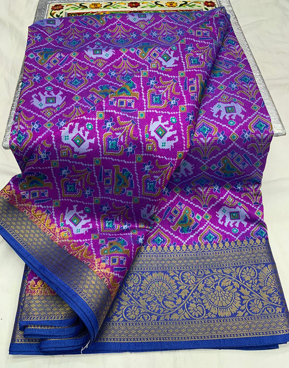 Purple Patola Saree With Zari Weaving Work