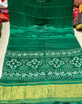 Dark Green Gajji Silk With Bandhani Printed Saree