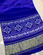 Navy Blue Gajji Silk With Bandhani Printed Saree