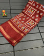 Rust Brown Dola Silk Saree With Sequence Border