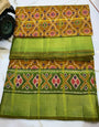 Mustard Yellow & Green Patola Saree With Weaving Work