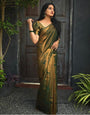 Green Soft Lichi Silk Saree With Beautiful Rich Pallu