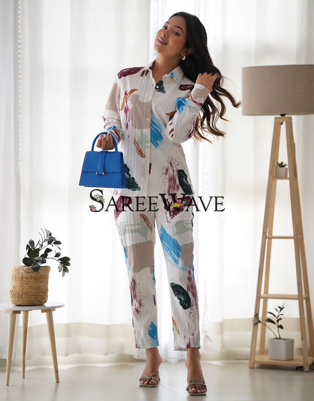 WHITE MULTI-DESIGN COTTON CO-ORD SET