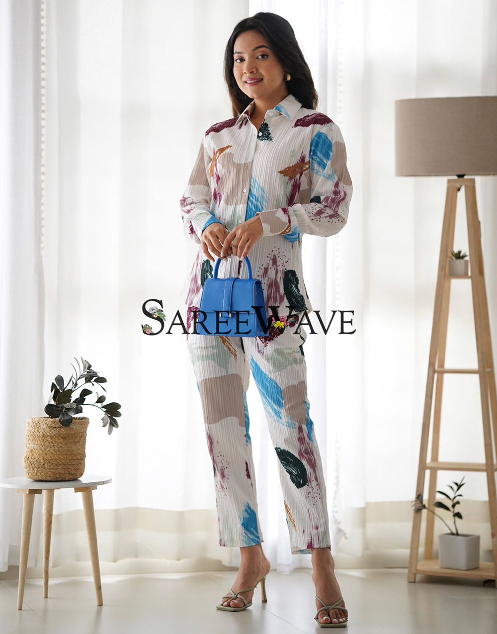 WHITE MULTI-DESIGN COTTON CO-ORD SET