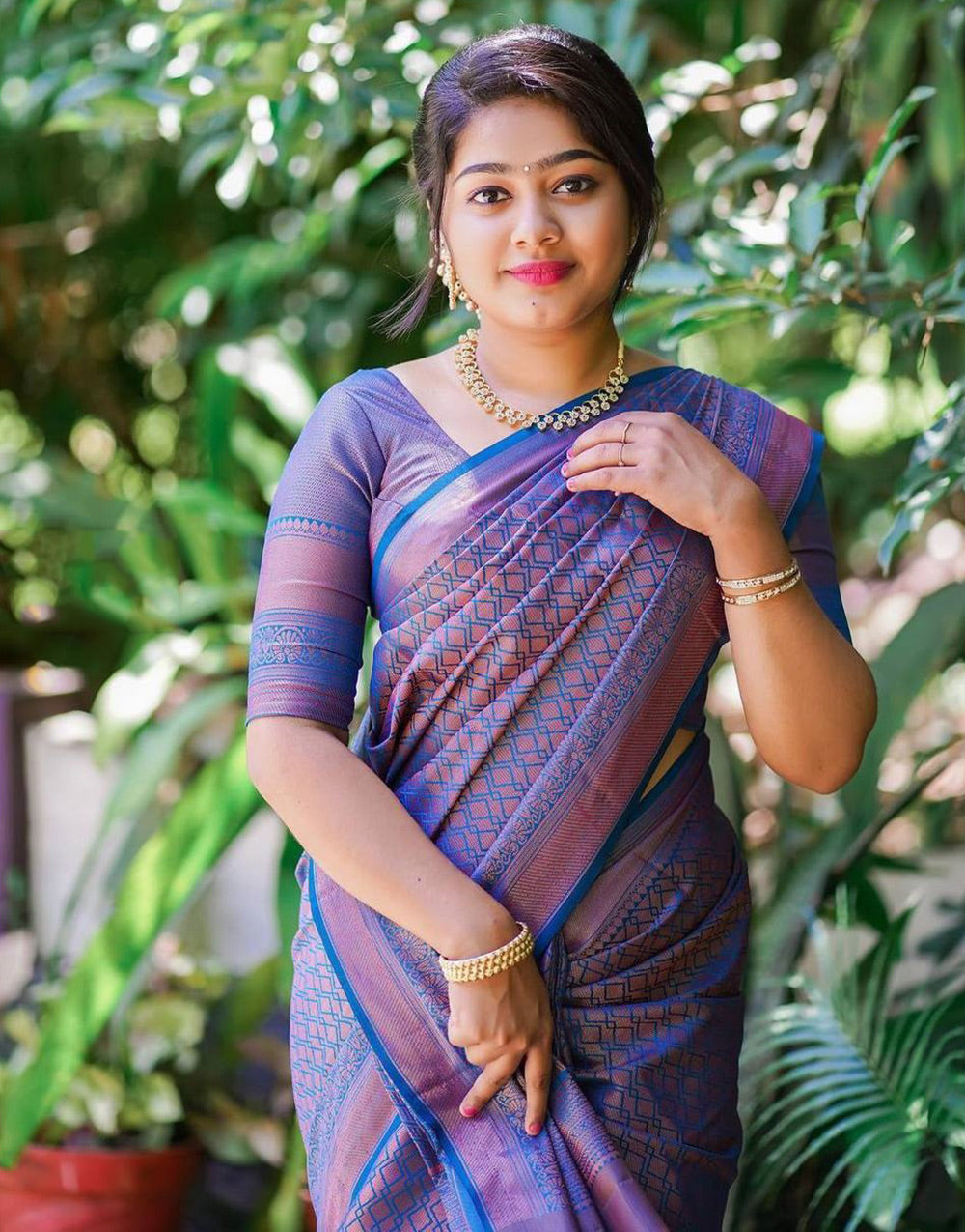 Blue Soft Silk Saree With Zari Weaving Work