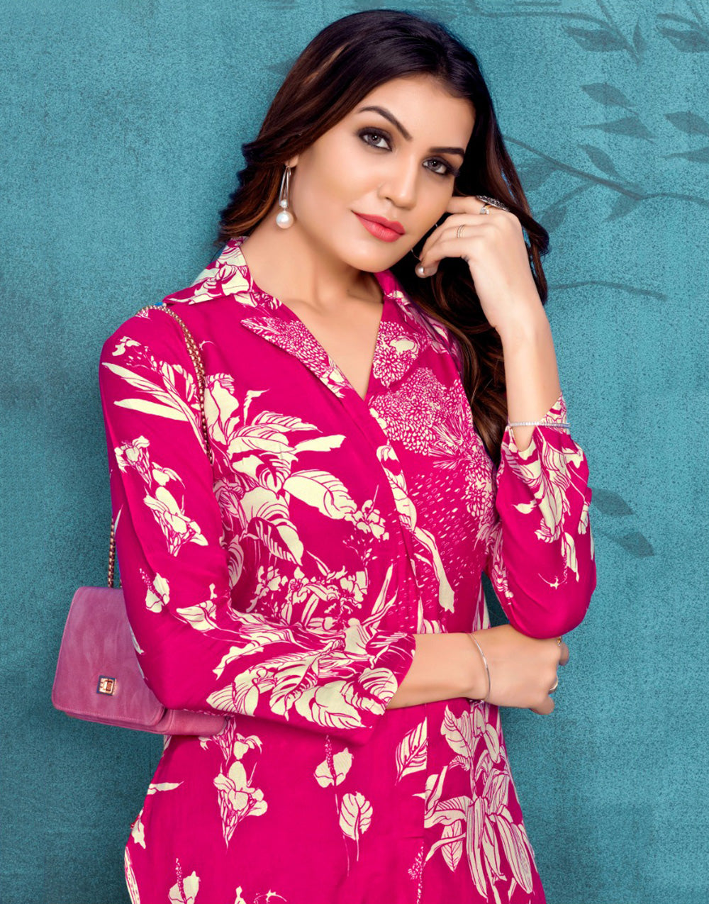 Rani Pink Maslin Stylish Co-Ord Set