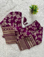 Plum Purple Dola Silk With Embroidery & Sequence Work Blouse