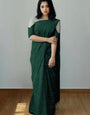 Green Silk Saree With Thread & Sequence Work Blouse