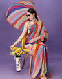 Multi-Coloured Georgette Saree With Printed Work